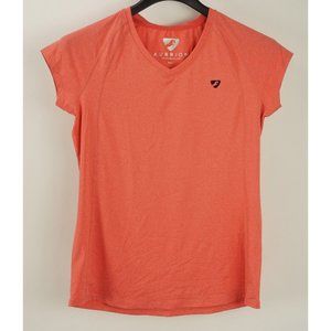 Aubrion Elverson Women's Small Cap Sleeve Pink Equestrian Athletic V-Neck Shirt